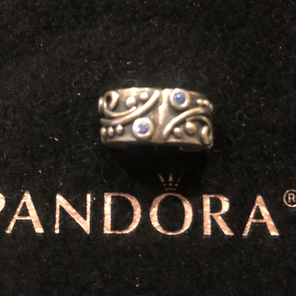 Pandora Tendril Blue CZ Clip Charm